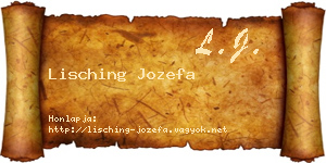 Lisching Jozefa névjegykártya